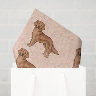 Roter Golden Retriever Süßes Cartoon-Hund-Muster Seidenpapier