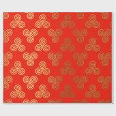 Roter Golden Royal Celtic Ornament Heraldic Geschenkpapier (Flach)