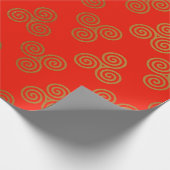 Roter Golden Royal Celtic Ornament Heraldic Geschenkpapier (Ecke)