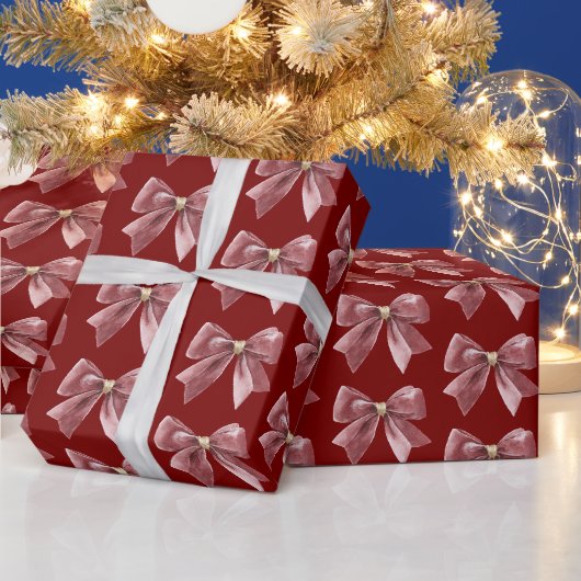 Roter Goldener Bogen Weihnachten Geschenkpapier (Feiertage)