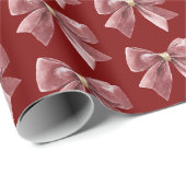 Roter Goldener Bogen Weihnachten Geschenkpapier (Rolleneckpunkt)