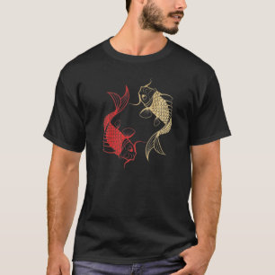 Roter Goldener Chinesischer Karpfen Asiatischer Ja T-Shirt