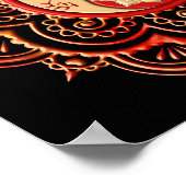 Roter & Goldener Mandala Poster (Ecke)
