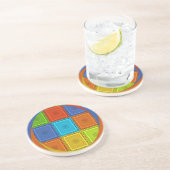 Roter goldener Quadrat Sandstein Untersetzer (Seite)