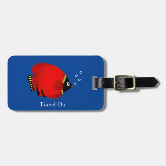 Roter Goldfisch Personalisieren Gepäckanhänger (Vorderseite horizontal)