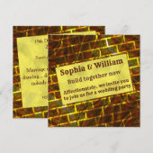 Roter Goldfleck, Kratzer, Gitter- oder Ziegeleffek Einladung (Vorne/Hinten)