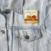 Roter Goldherbst verlässt Hochzeit Button (Beispiel)