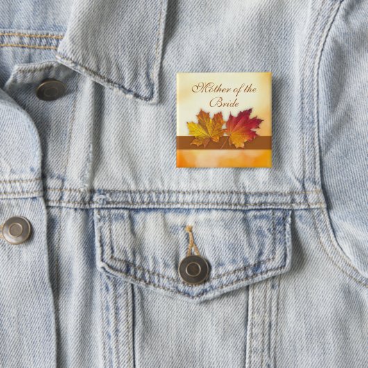 Roter Goldherbst verlässt Hochzeit Button (Beispiel)