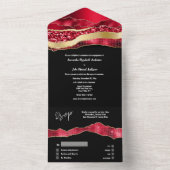 Roter Goldmarmor verleiht elegante Verlobung All In One Einladung (Innen Boden)