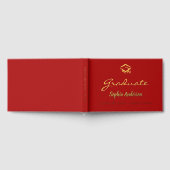 Roter Goldname Skript Kappe Abschluss Gästebuch (Voll)