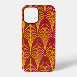 Roter Goldpfau: Art Deco. iPhone 12 Hülle