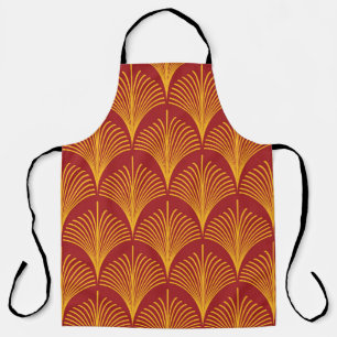 Roter Goldpfau: Art Deco. Schürze