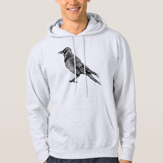 Roter gotischer Schwarz-Weiß-Horror-Tinte Zeichnen Hoodie (Vorderseite)