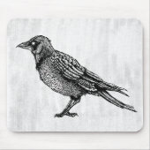 Roter gotischer Schwarz-Weiß-Horror-Tinte Zeichnen Mousepad (Vorne)