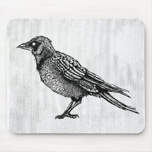 Roter gotischer Schwarz-Weiß-Horror-Tinte Zeichnen Mousepad (Vorne)