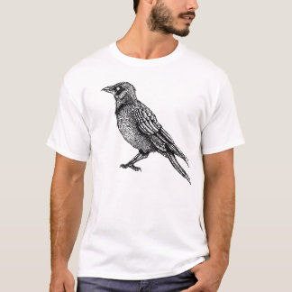 Roter gotischer Schwarz-Weiß-Horror-Tinte Zeichnen T-Shirt