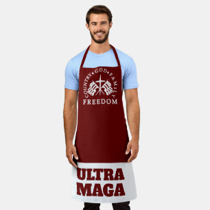 Roter Gott Familie Land Freiheit ULTRA MAGA Schürze
