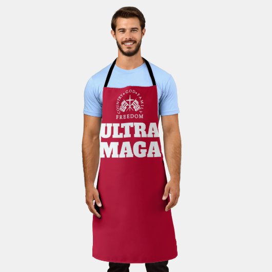 Roter Gott Familie Land Freiheit ULTRA MAGA Schürze (Getragen)