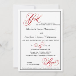 Roter Gott ist Liebe Christlich Hochzeitseinladung Einladung