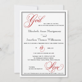 Roter Gott ist Liebe Christlich Hochzeitseinladung Einladung