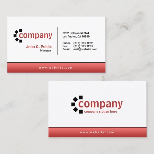 Roter Gradient Bottom Einfach Neumodern Beruflich Visitenkarte (Vorne/Hinten)