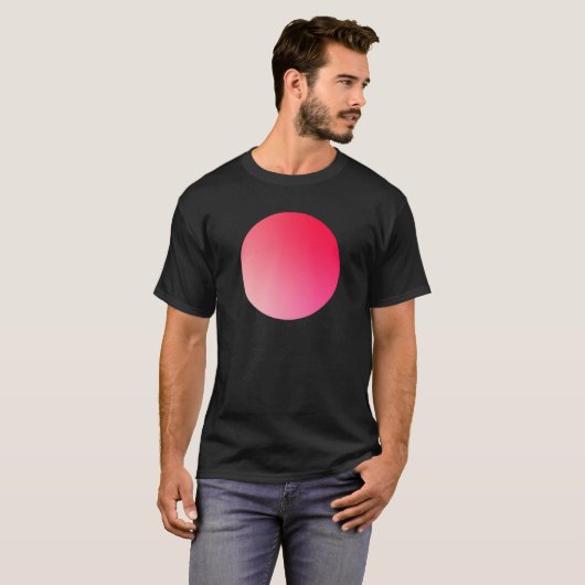 Roter Gradient-Kreis-Vignette Abstrakte Gestaltung T-Shirt (Vorne ganz)