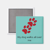 Roter Gradient Paw Print Magnet (Vorderseite/Rückseite)