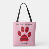 Roter Gradient Paw Print Tasche (Rückseite)