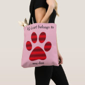 Roter Gradient Paw Print Tasche (Von Nahem)