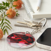 Roter Granats-Edelstein Januar Birthstone Schlüsselanhänger (Vorderseite rechts)