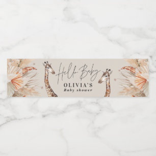 Roter Grasgras-Giraffe Wasserflaschenetikett