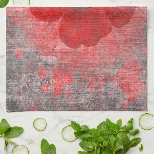 Roter grauer schwarzer grafische Kunst-Entwurf Geschirrtuch (Gefaltet)