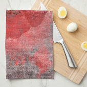 Roter grauer schwarzer grafische Kunst-Entwurf Geschirrtuch (Viertel Falte)