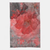 Roter grauer schwarzer grafische Kunst-Entwurf Geschirrtuch (Vertikal)