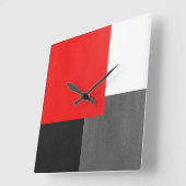 roter grauer schwarzer und weißer geometrischer Bl Quadratische Wanduhr (Winkel)