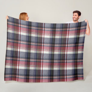 Roter grauer Tartan kariert Fleecedecke