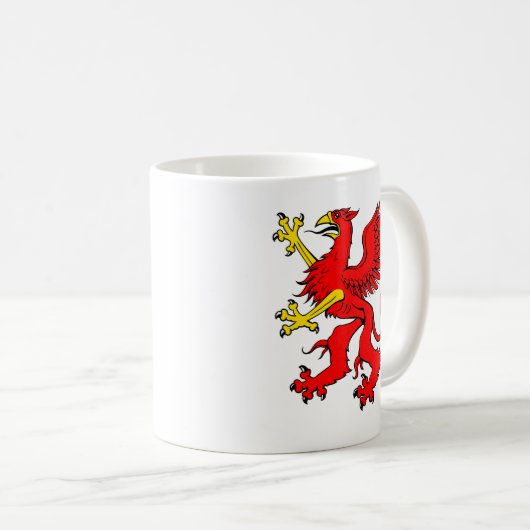 Roter Greif/Griffon/Gryphon Kaffeetasse (VorderseiteRechts)