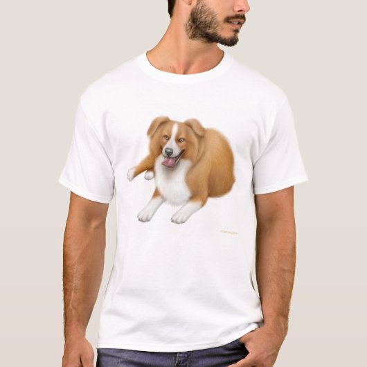 Roter Grenzcollie-T - Shirt (Vorderseite)
