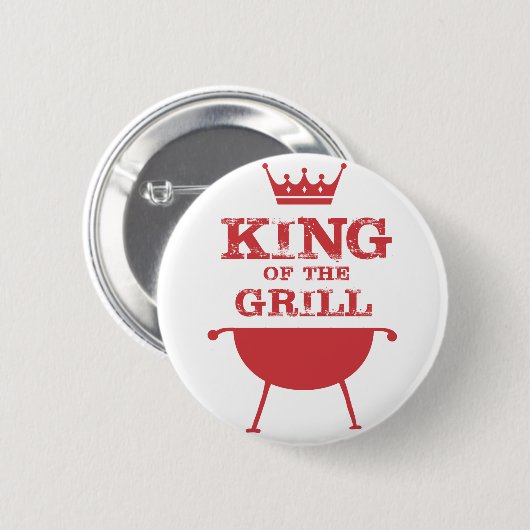 Roter Grillkönig Button (Vorne & Hinten)