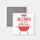 Roter Grillkönig Magnet (Vorderseite/Rückseite)