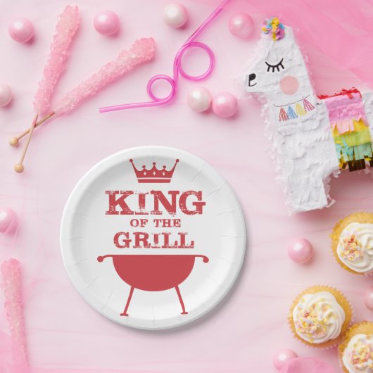 Roter Grillkönig Pappteller (Party)