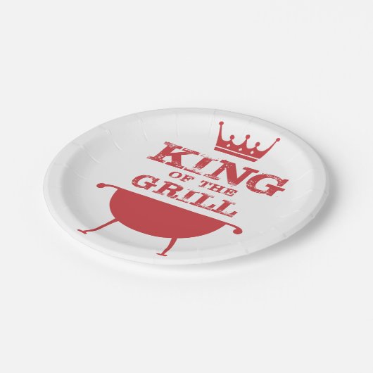 Roter Grillkönig Pappteller (Schrägansicht)
