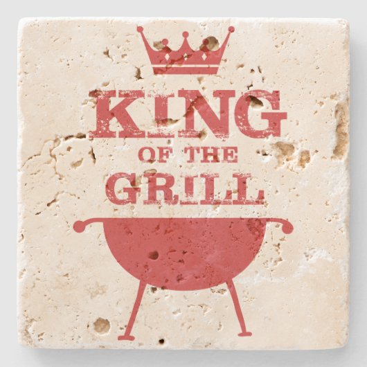 Roter Grillkönig Steinuntersetzer (Vorderseite)