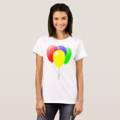 Roter grün-blauer und gelber Ballon-Entwurf T-Shirt (Vorne ganz)