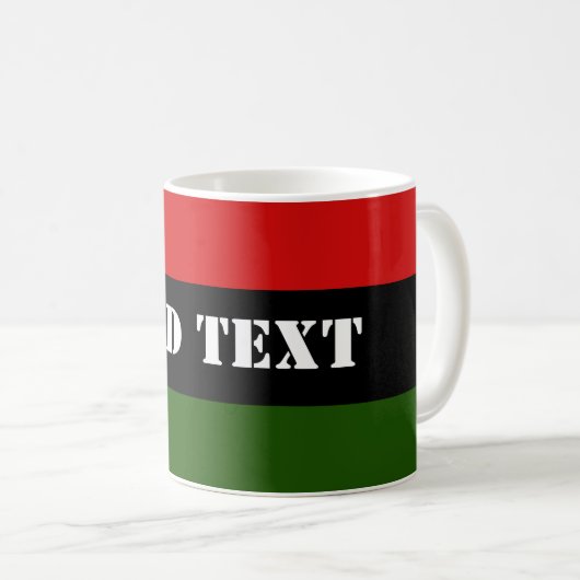 Roter, Grün und Schwarzer Text Kaffeetasse (VorderseiteRechts)