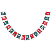 Roter grüner Aquarellbär Frohe Weihnachtsfeier Par Wimpelkette (Alle)