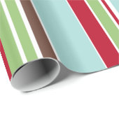 Roter, grüner, blauer und brauner Streifen Geschenkpapier (Rolleneckpunkt)