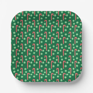 Roter grüner Candy Cane Pfefferminz Weihnachten  Pappteller