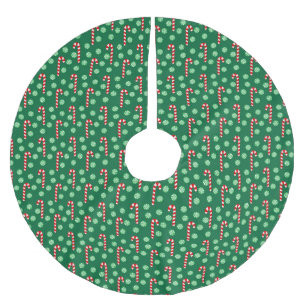 Roter Grüner Candy Cane Pfefferminz Weihnachten Polyester Weihnachtsbaumdecke