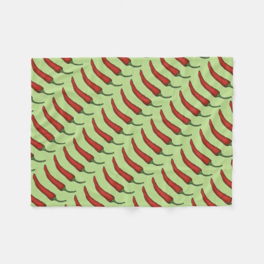 Roter grüner Chili Chile Pfeffer Gemüsepflanze Fei Fleecedecke (Vorderseite (Horizontal))